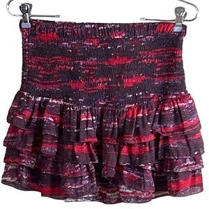 Isabel Marant H & M Kids Smocked Ruffle Tiered Skirt Multi Colored